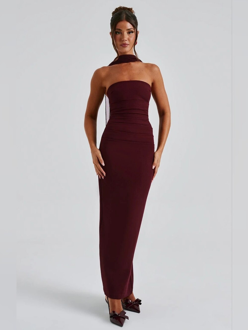 Yulia Long Dress - Babyboo Cherry Lacquer NWT $146